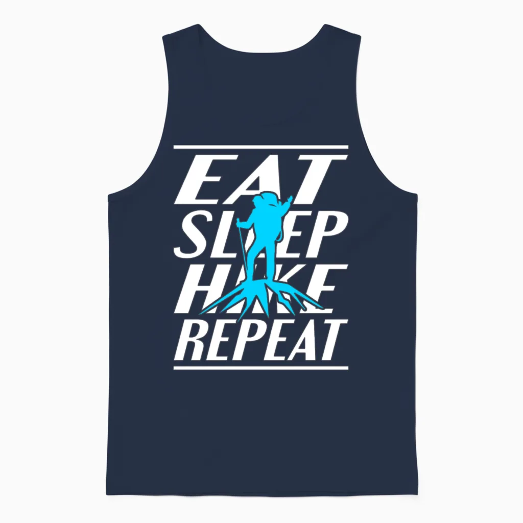 Eat Sleep Hike - Hiking & Outdoors Unisex Tank Top in Navy
