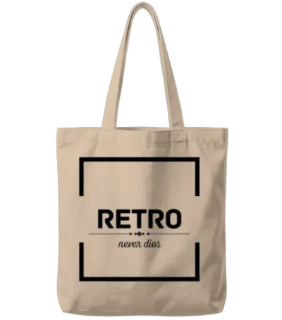 Retro Never Dies Vintage Tote Bags - Natural
