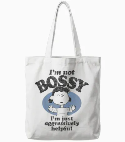 Peanuts - Lucy I'm Not Bossy I'm Just Aggressively Helpful Tote Bags - White