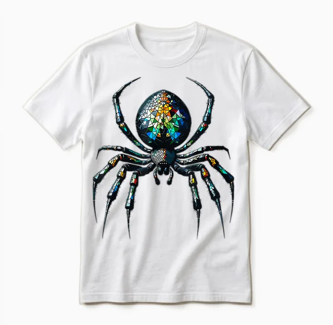 Polygon Art Araignée Araignées Unisex T-Shirt in White