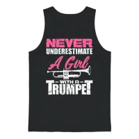 Trumpet Girl Funny Trumpet Player Marching Band Unisex Tank Top - Black – 1
