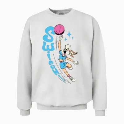 Looney Tunes Lola Bunny Swish! Basketball Design Unisex Sweatshirt - White