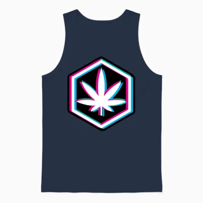 Psychedelic Weed Unisex Tank Top - Navy