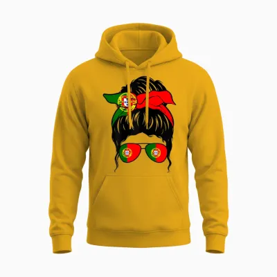 Portugiesisches Mädchen Portugal Portugiesische Flagge Portugiesische Frau Unisex Hoodie - Gold