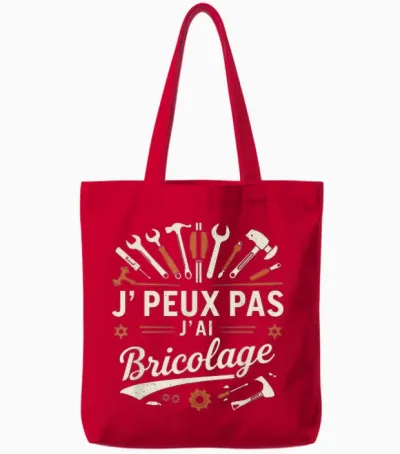 Funny Dad Bricoleur J'peux Pas J'ai Bricolage Garage Funny Tote Bags - Red