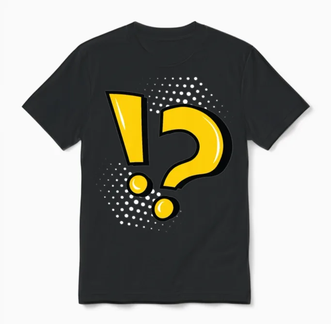 Exclamation Mark Question Mark Unisex T-Shirt - Black
