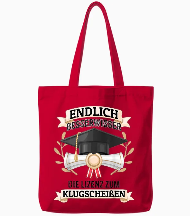 Bachelor Graduation Gift Saying Exam Passed Uni Gra Tote Bags in Red