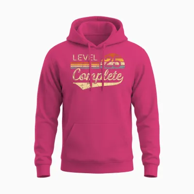 Level 25 Complete Vintage 25th Wedding Anniversary Unisex Hoodie - Heliconia