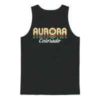 Retro Aurora Colorado Unisex Tank Top - Black – 1