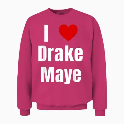 I Love Drake Maye Qb Football Fan Unisex Sweatshirt - Heliconia