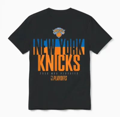 Nba Official 2026 Playoffs New York Knicks Stacked Unisex T-Shirt - Black