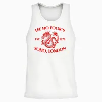 Le Ho Fooks Chinese Werewolf Restaurant Retro Vintage T-Shirt - Unisex-Adults - Black - Small - Short Sleeve - Unisex Tank Top in White - 2