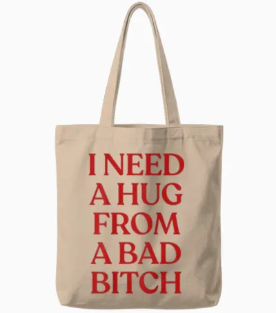 I Need a Hug from a Bad Y2k Aesthetic Back Tote Bags - Natural