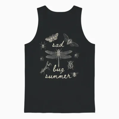 Sad Bug Summer Vintage Goth Insect Last of the Bugs Unisex Tank Top - Black