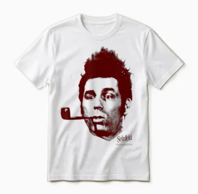 Seinfeld Kramer Big Pipe Face Unisex T-Shirt - White