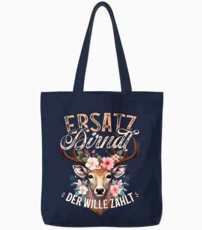 Trachten T-Shirt Tracht Trachtenshirt Damen, Kurzarm Ersatz Dirndl T-Shirt, Schwarz Tote Bags - Navy