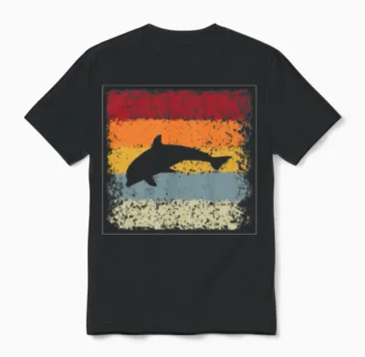 Fish Retro Unisex T-Shirt - Black