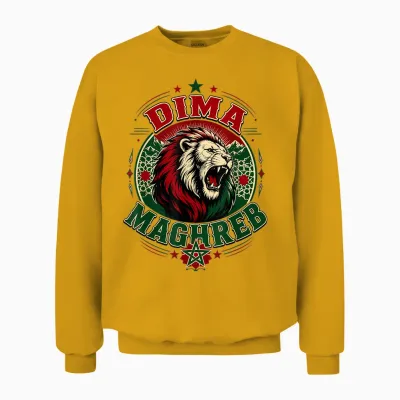 Maghreb Morocco Lion Graphic Patriotic Moroccan Unisex Sweatshirt - Gold