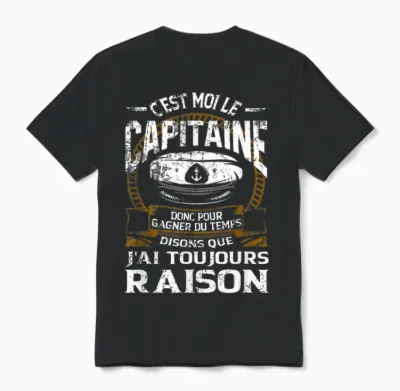 Captain Men's Boat Motor Gift T-Shirt, Black Unisex T-Shirt - Black
