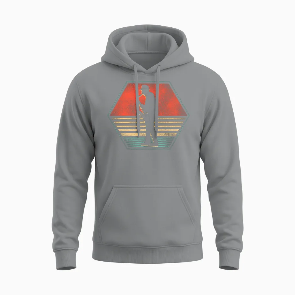 Saxophone Retro Vintage Unisex Hoodie - Sport Grey