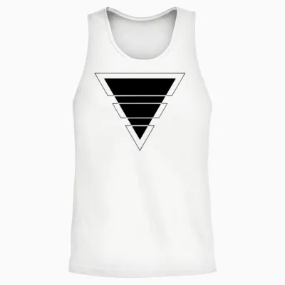 Triangle Trend Design Black Unisex Tank Top - White