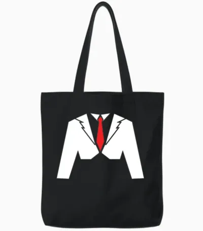 Classic Party Humor Funny Tux Tee Joke Concert Tote Bags - Black