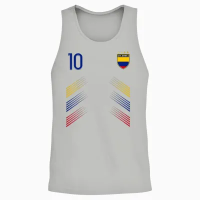 Colombia Flag for Colombian Pride Lovers T-Shirt, Black, S Unisex Tank Top - Ash