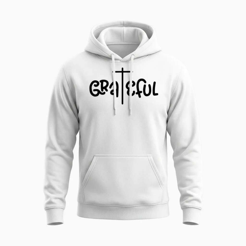 Grateful - Faith - Christian & Unisex Hoodie in White