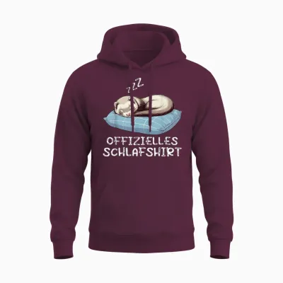 Official Sleep Shirt Ferret Ferret Owner T-Shirt, Black Unisex Hoodie - Maroon