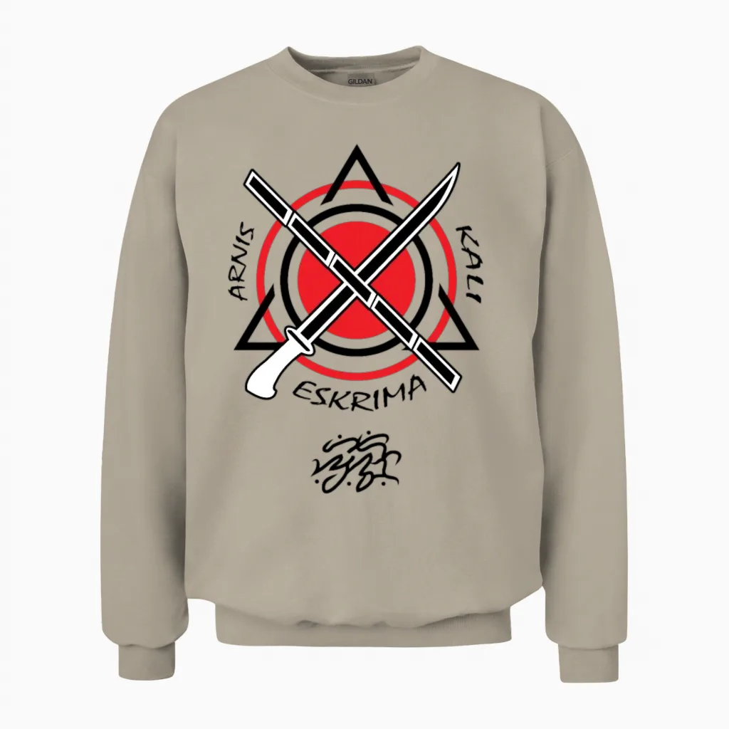 Filipino Martial Arts T Shirts - Kali Arnis Eskrim Unisex Sweatshirt in Sand