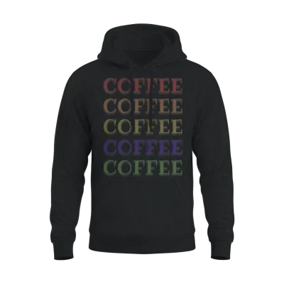 Retro Coffee Unisex Hoodie - Black