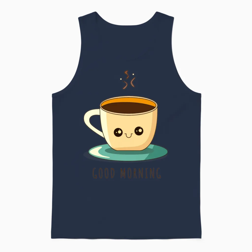 Good Morning Coffeet-Shirt Unisex Tank Top in Navy