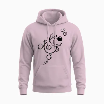 Happy Dog Unisex Hoodie - Light Pink