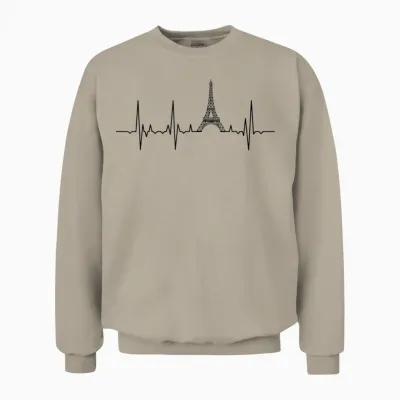 Eiffelturm Herzschlag Paris Herzklopfen Frankreich Unisex Sweatshirt - Sand