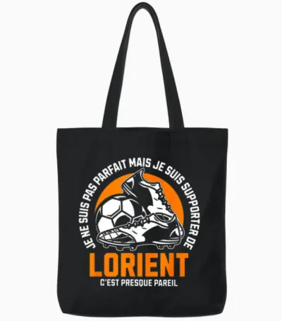 Lorient Foot Supporter - Football - Lorientais Humour T-Shirt, Black, S Tote Bags - Black