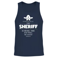 Sheriff Everyone Relax the Sheriff Is Here Unisex Tank Top - Navy – 2