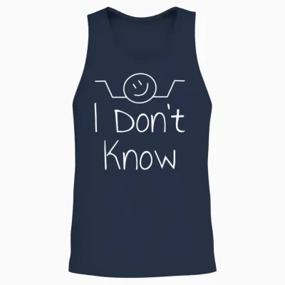 I Don't Know Hand Drawn Shrug Funny Men Women Unisex Tank Top - Navy