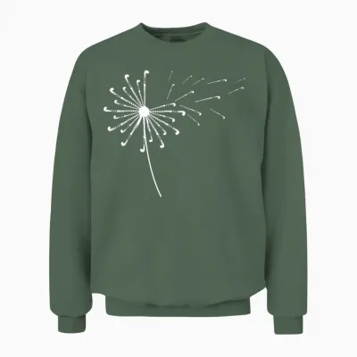 Dandelion Hockey Stick Shirt for Hockey Players Field Hockey T-Shirt, Black Unisex Sweatshirt - Military Green
