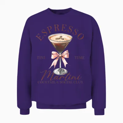 Womens Espresso Martini Social Club Drinking Cocktail Unisex Sweatshirt - Purple