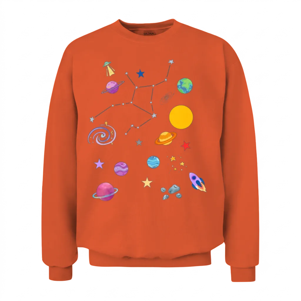 Space Unisex Sweatshirt - Orange