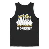 Honkers Funny Design with Nice Goose Unisex Tank Top - Black – 1