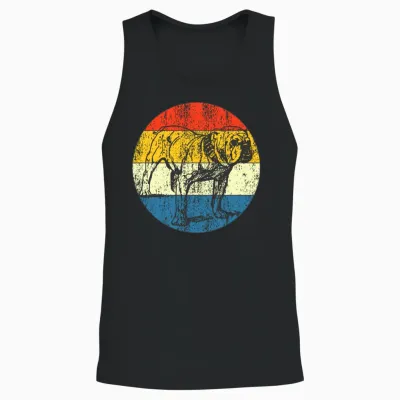 Vintage Dog Retro Sunset Unisex Tank Top - Black
