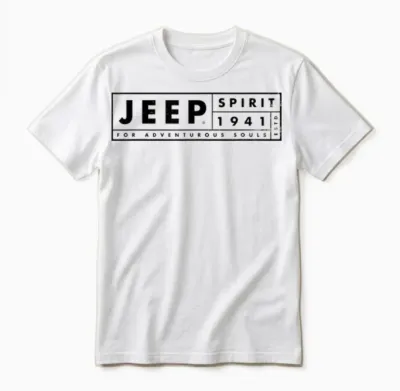 Jeep Spirit 1941 Estd for Adventurous Souls, Dark Logo T-Shirt, White, S Unisex T-Shirt - White