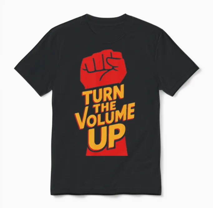 Turn the Volume Up Unisex T-Shirt in Black