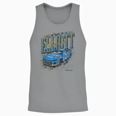 Hendrick's Motorsports Nascar Chase Elliott Retro Poster T-Shirt, Black, S Unisex Tank Top - Sport Grey