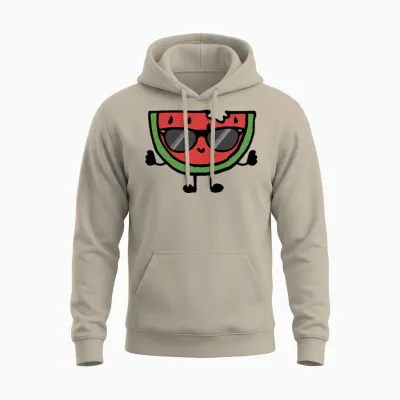 Watermelon with Sunglasses Baby Boy Girl Graphic Unisex Hoodie - Sand