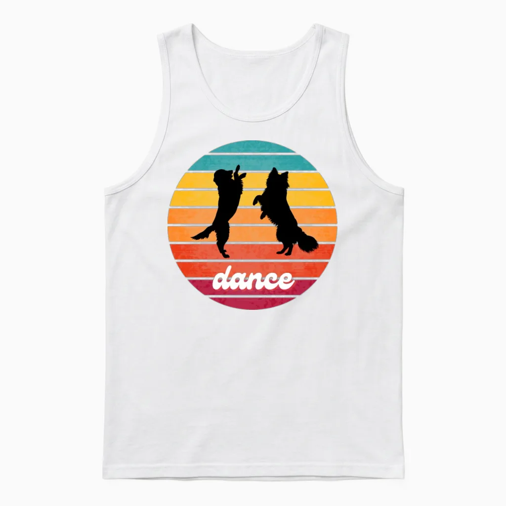 Retro Dance Dogs Dog Lovers Unisex Tank Top - White
