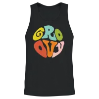 Retro Groovy Aesthetic Unisex Tank Top - Black – 2