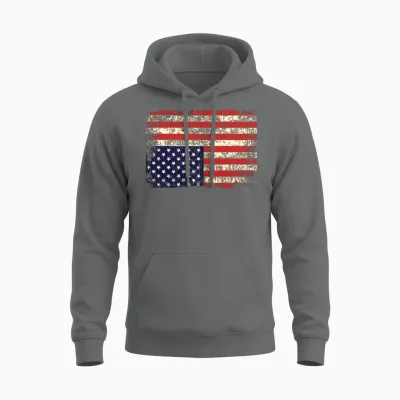 America in Distress Upside Down Unisex Hoodie - Graphite Heather