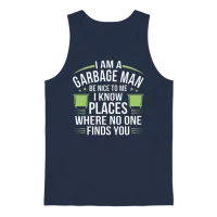 Garbage Man Unisex Tank Top - Navy – 1